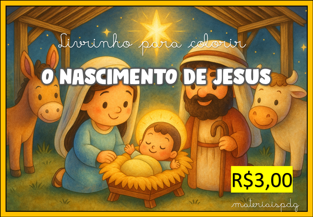 LIVRINHO NATAL COLORIR - NASCIMENTO DE JESUS