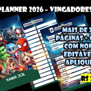 Planner 2026 - Vingadores