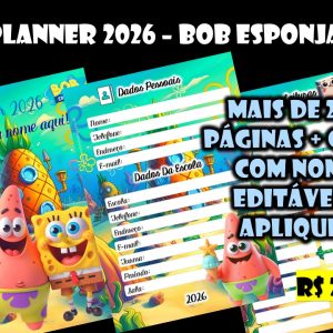 Planner 2026 - Bob Esponja