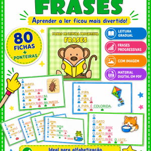 📚 Fichas de Leitura Progressiva de Frases - 80 fichas + ponteiras