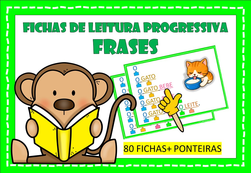 📚 Fichas de Leitura Progressiva de Frases – 80 fichas + ponteiras