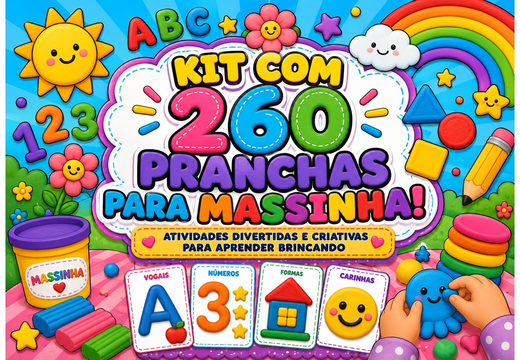 KIT COM 260 PRANCHAS DE  ATIVIDADES COM MASSINHA
