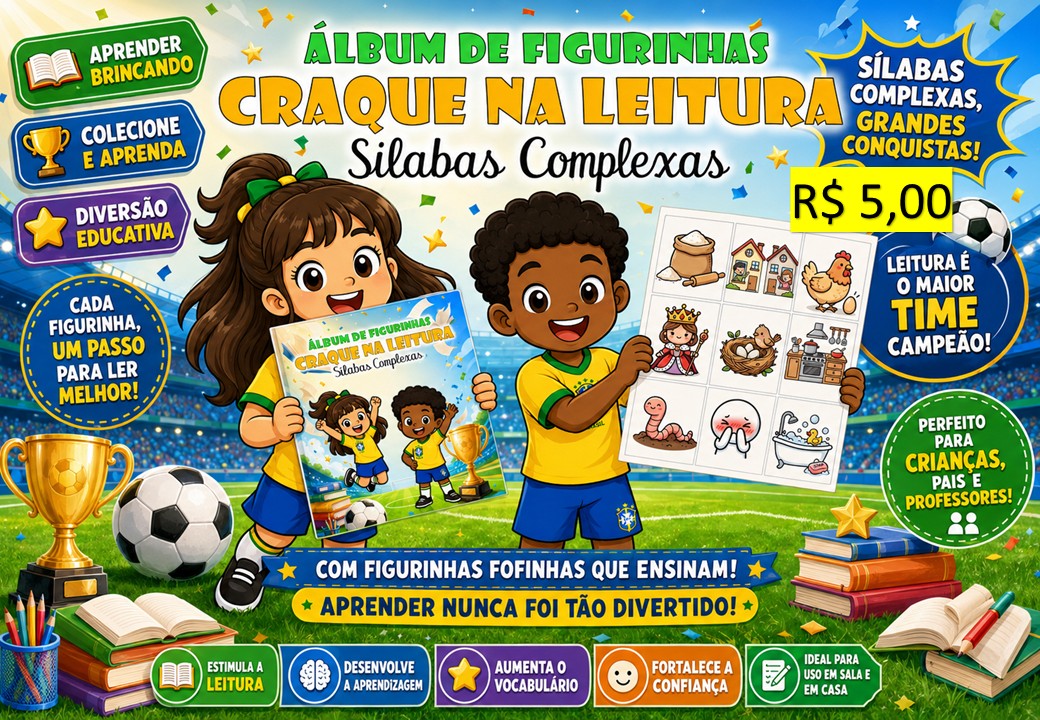 Álbum Craque na Leitura — Sílabas Complexas