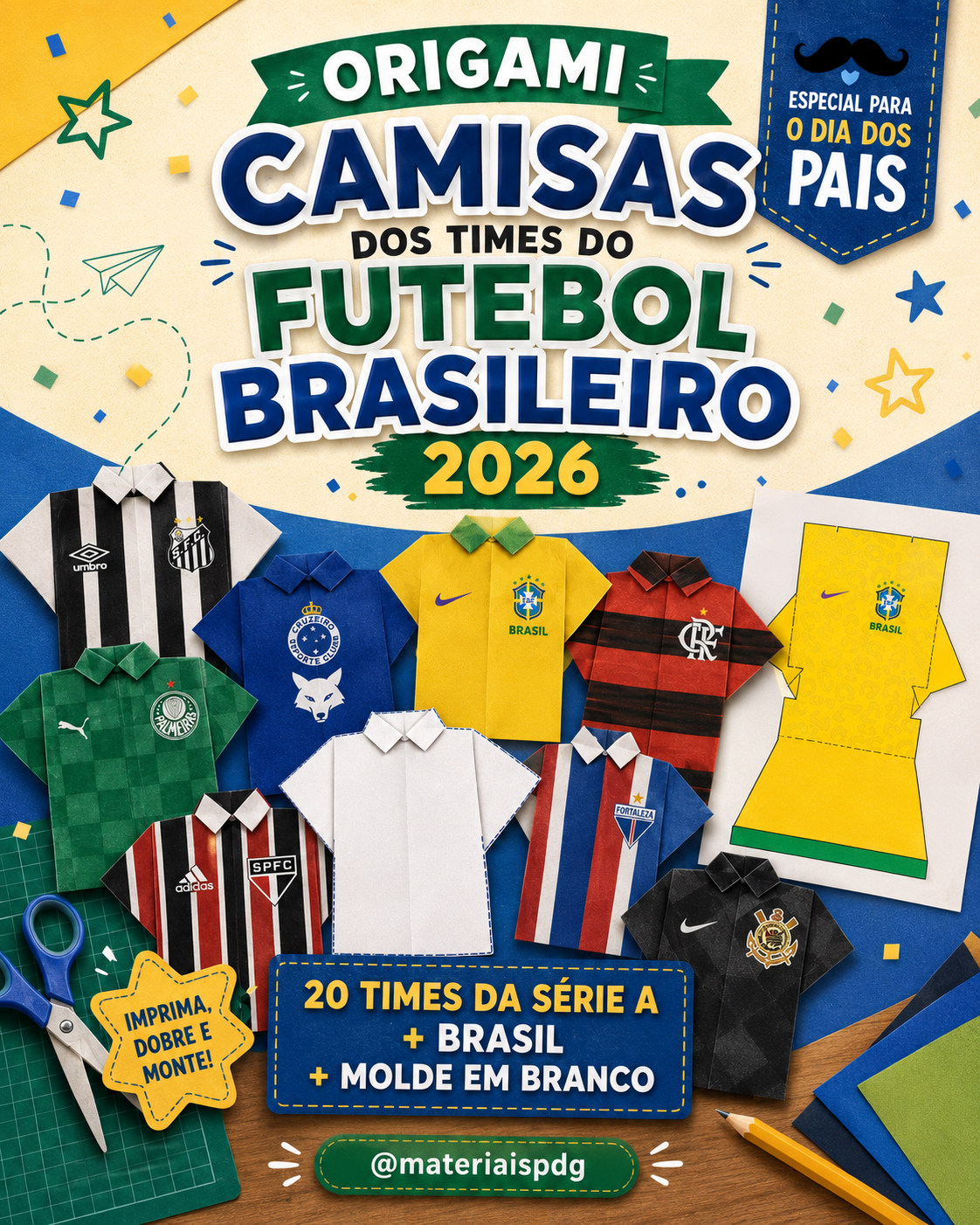 Origami Camisas dos Times do Futebol – Dia dos Pais