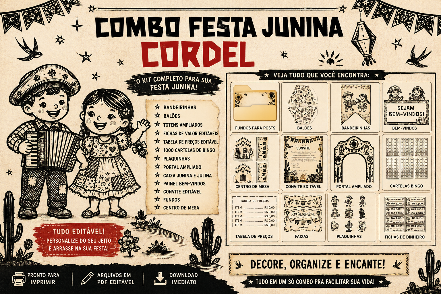Combo Festa Junina Cordel