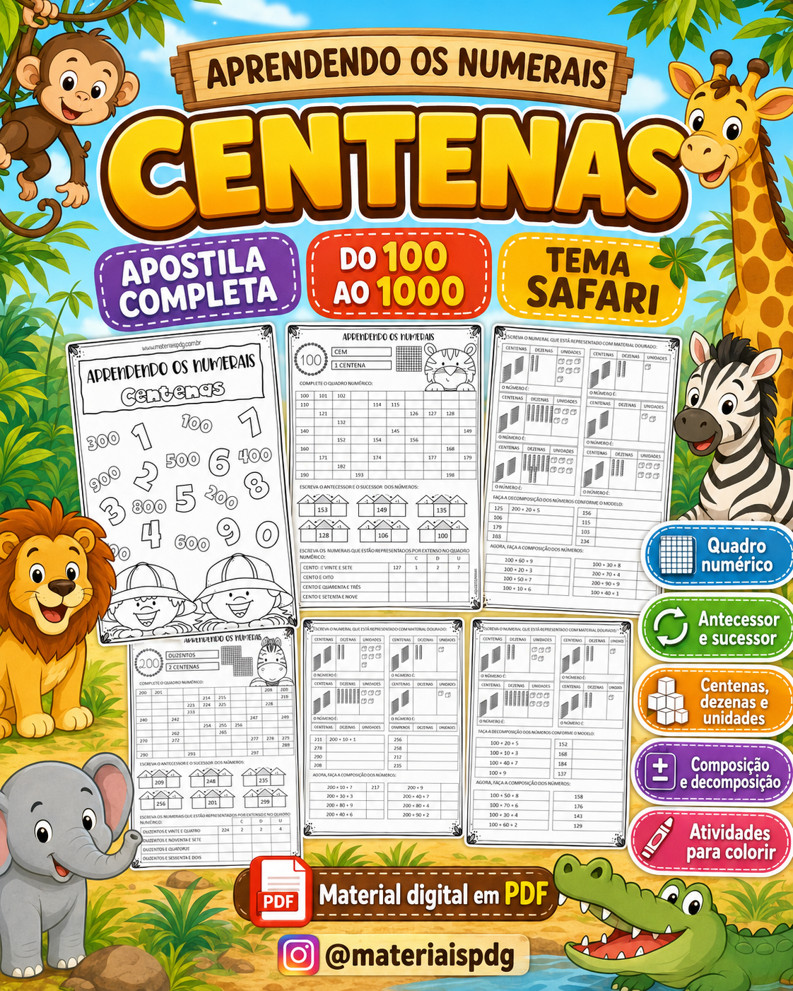 APOSTILA APRENDENDO OS NUMERAIS - CENTENAS - Imagem 2