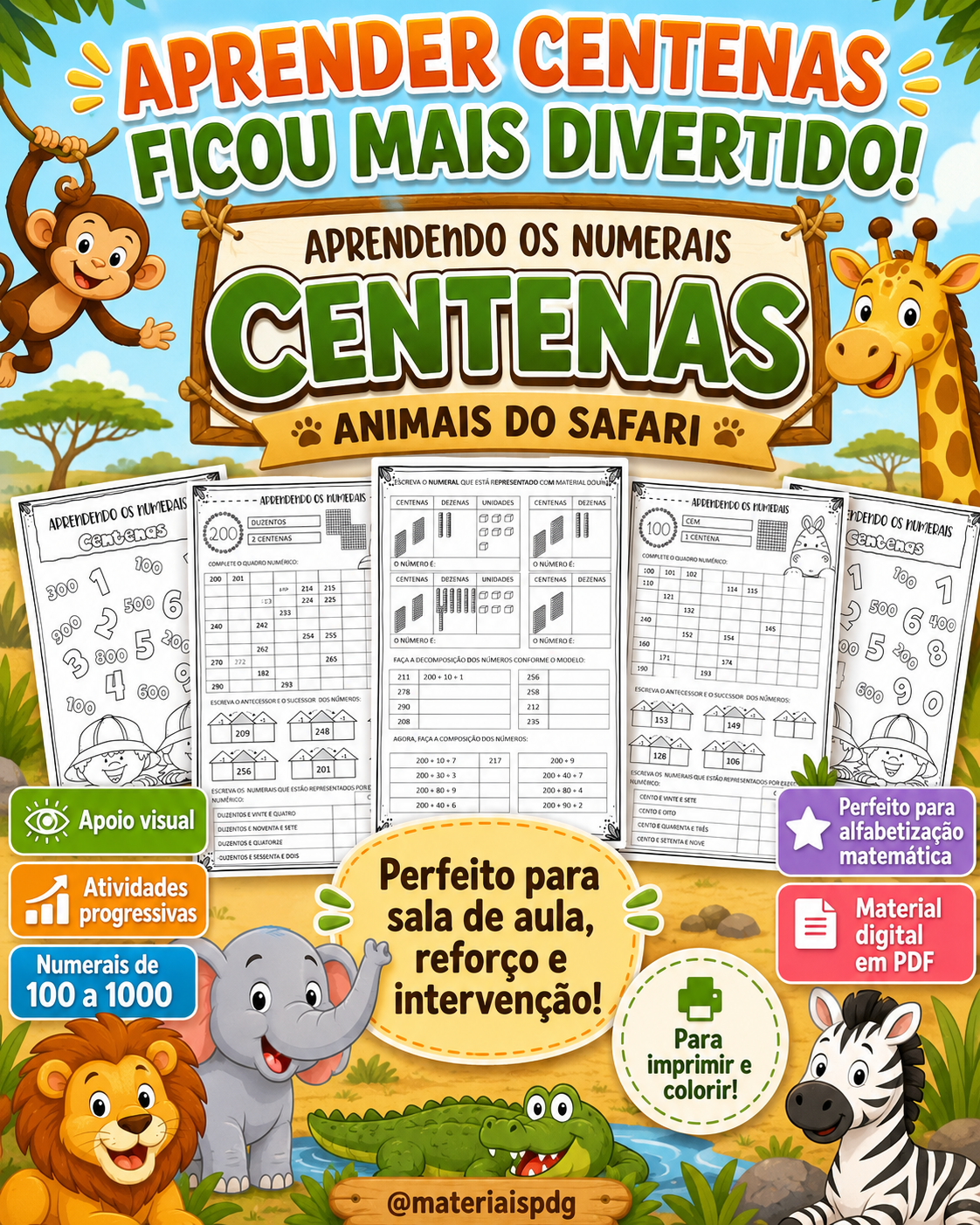 APOSTILA APRENDENDO OS NUMERAIS - CENTENAS - Imagem 3