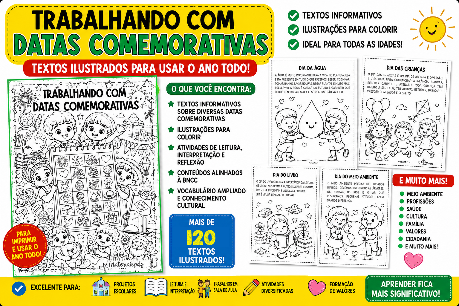 Trabalhando datas comemorativas com textos ilustrados
