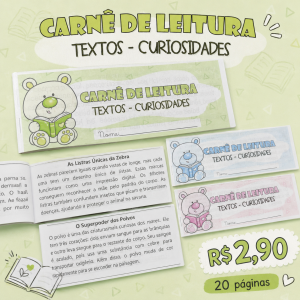 CARNÊ DE LEITURA - TEXTOS COM CURIOSIDADES DO REINO ANIMAL