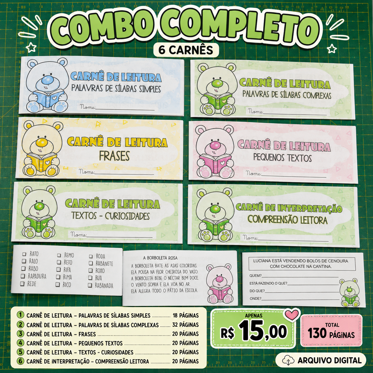 COMBO COMPLETO — 6 CARNÊS DE LEITURA - Imagem 2