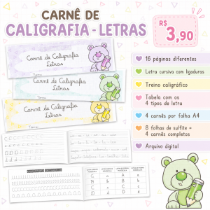 CARNÊ DE CALIGRAFIA - LETRAS