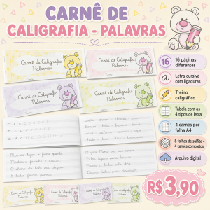 CARNÊ DE CALIGRAFIA - PALAVRAS
